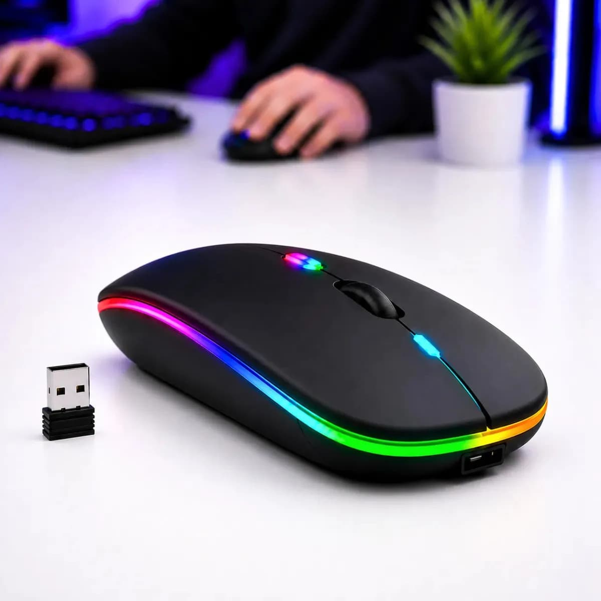 Mouse Bluetooth Recarregável RGB Blackbom